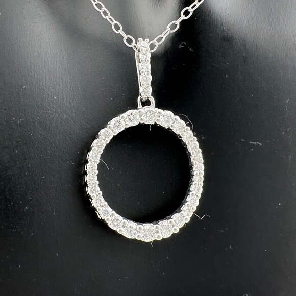Radiant Circle of Life Eternity Necklace - 1/2 Carat Lab Created Diamonds - Ster - Picture 11 of 13
